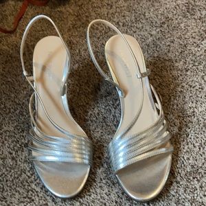 Nine West silver heels